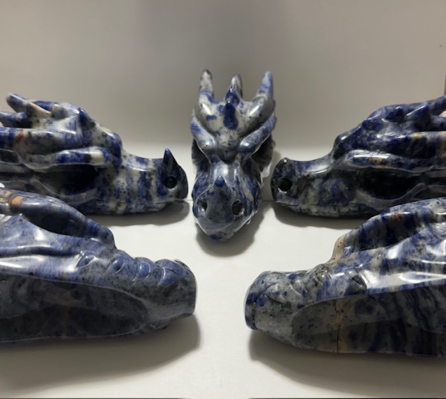 Blue Dot Stone Dragon Head